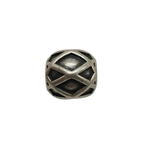 Sterling Silver Pandora Harlequin Criss Cross Charm Bead 1/2" Diameter